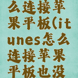 itunes怎么连接苹果平板(itunes怎么连接苹果平板也没有Usd)