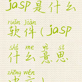 jasp是什么软件(jasp什么意思中文)