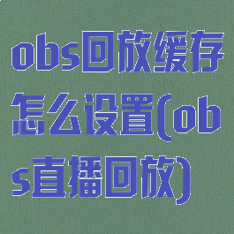 obs回放缓存怎么设置(obs直播回放)
