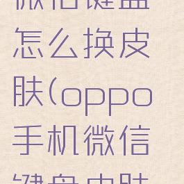 oppo手机微信键盘怎么换皮肤(oppo手机微信键盘皮肤怎么设置)