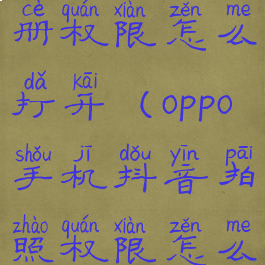 oppo抖音相册权限怎么打开(oppo手机抖音拍照权限怎么设置)