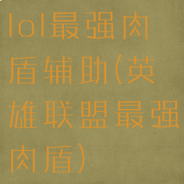lol最强肉盾辅助(英雄联盟最强肉盾)