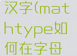 mathtype如何输入汉字(mathtype如何在字母上打出一点)