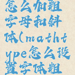 mathtype怎么加粗字母和斜体(mathtype怎么设置字体粗细)