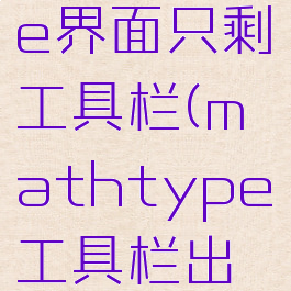 mathtype界面只剩工具栏(mathtype工具栏出来了)