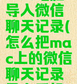 mac电脑导入微信聊天记录(怎么把mac上的微信聊天记录导入手机)
