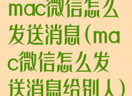 mac微信怎么发送消息(mac微信怎么发送消息给别人)