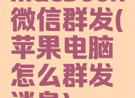 macbook微信群发(苹果电脑怎么群发消息)