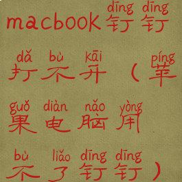 macbook钉钉打不开(苹果电脑用不了钉钉)