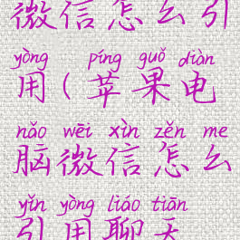 macbookpro微信怎么引用(苹果电脑微信怎么引用聊天记录)