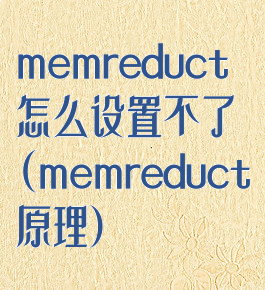 memreduct怎么设置不了(memreduct原理)