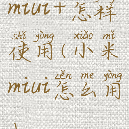 miui+怎样使用(小米miui怎么用)