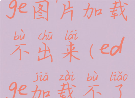 microsoftedge图片加载不出来(edge加载不了图片)