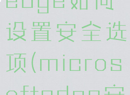 microsoftedge如何设置安全选项(microsoftedge安全设置)