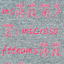 microsoftteams修改用户名(microsoftteams修改密码)