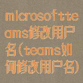 microsoftteams修改用户名(teams如何修改用户名)