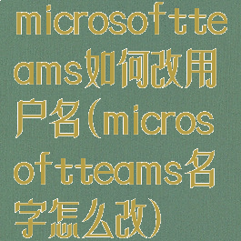 microsoftteams如何改用户名(microsoftteams名字怎么改)