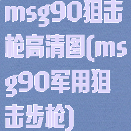 msg90狙击枪高清图(msg90军用狙击步枪)