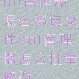mt管理器怎么多选文件(mt管理器怎么批量修改)