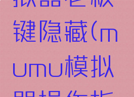 mumu模拟器老板键隐藏(mumu模拟器操作指引不显示)