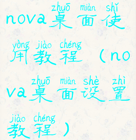nova桌面使用教程(nova桌面设置教程)