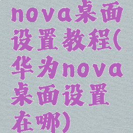 nova桌面设置教程(华为nova桌面设置在哪)