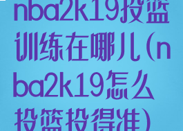 nba2k19投篮训练在哪儿(nba2k19怎么投篮投得准)