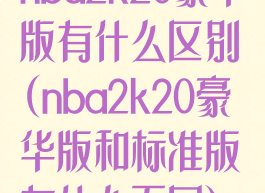 nba2k20豪华版有什么区别(nba2k20豪华版和标准版有什么不同)