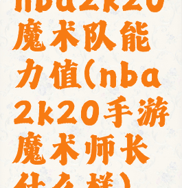 nba2k20魔术队能力值(nba2k20手游魔术师长什么样)