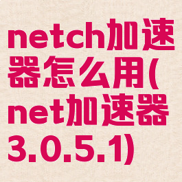 netch加速器怎么用(net加速器3.0.5.1)
