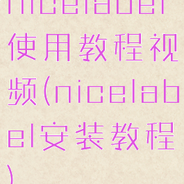 nicelabel使用教程视频(nicelabel安装教程)