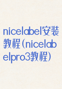 nicelabel安装教程(nicelabelpro3教程)