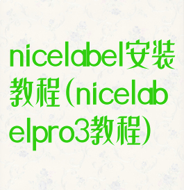 nicelabel安装教程(nicelabelpro3教程)
