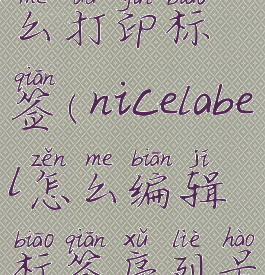 nicelabel怎么打印标签(nicelabel怎么编辑标签序列号打印)
