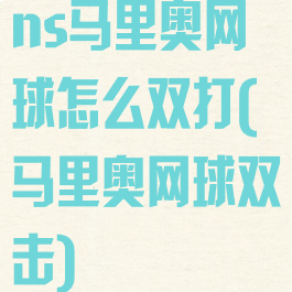 ns马里奥网球怎么双打(马里奥网球双击)