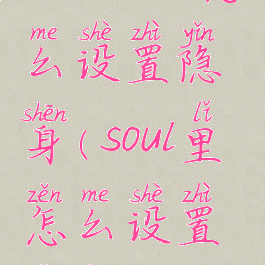 soul上面怎么设置隐身(soul里怎么设置隐身)