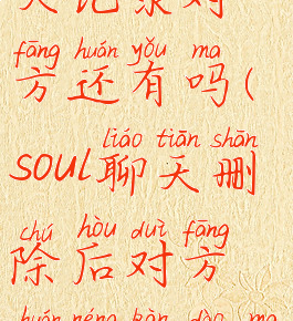 soul删除聊天记录对方还有吗(soul聊天删除后对方还能看到吗)