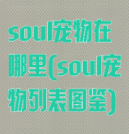 soul宠物在哪里(soul宠物列表图鉴)