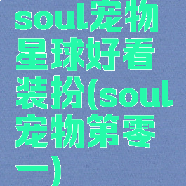 soul宠物星球好看装扮(soul宠物第零一)
