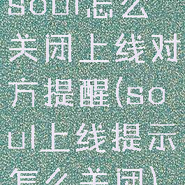soul怎么关闭上线对方提醒(soul上线提示怎么关闭)
