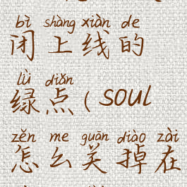 soul怎么关闭上线的绿点(soul怎么关掉在线状态)
