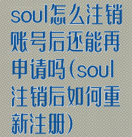 soul怎么注销账号后还能再申请吗(soul注销后如何重新注册)