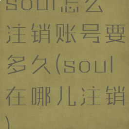 soul怎么注销账号要多久(soul在哪儿注销)