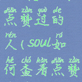 soul怎么看点赞过的人(soul如何查看点赞的人)