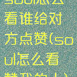 soul怎么看谁给对方点赞(soul怎么看赞我的人)