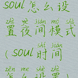 soul怎么设置夜间模式(soul时间怎么设置)