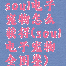 soul电子宠物怎么获得(soul电子宠物全图鉴)