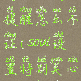 soul的特别关心上线提醒怎么不让(soul设置特别关心对方会知道吗)