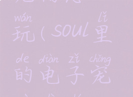 soul的电子宠物怎么玩(soul里的电子宠物是什么意思)