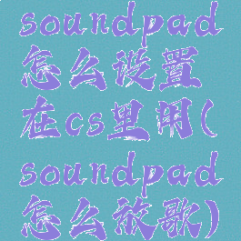 soundpad怎么设置在cs里用(soundpad怎么放歌)